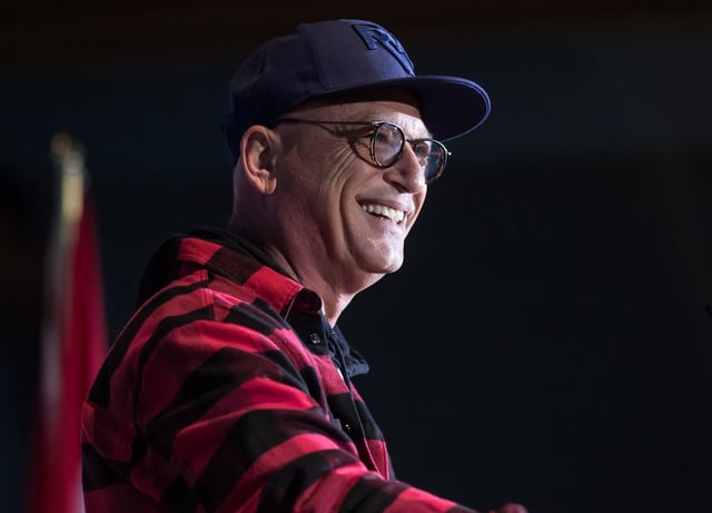Howie Mandel speaks during a Canada's Walk of Fame ceremony honouring Seth Rogen and Evan Goldberg in Vancouver, on Friday February 15, 2019. THE CANADIAN PRESS/Darryl Dyck
