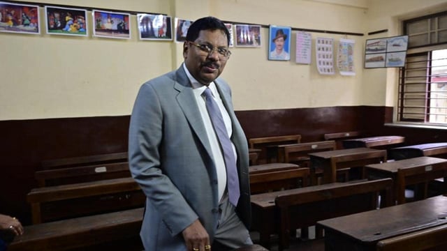 Chief Justice of India Bhushan Gavai visited his alma mater, Chikitsak Samuh's school in Girgaon, in Mumbai, on July 6. (Ayushman Poyrekar/HT Photo)