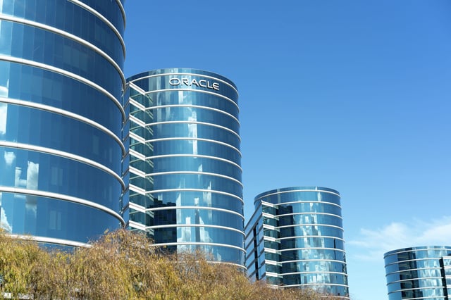 In late 2020, Oracle moved its headquarters to Texas from these offices in Redwood City, Calif.