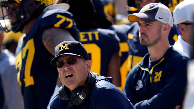 Harbaugh (left) was handed the longest show-cause order, spanning 10 years, while Stalions (right) was banned for eight years.