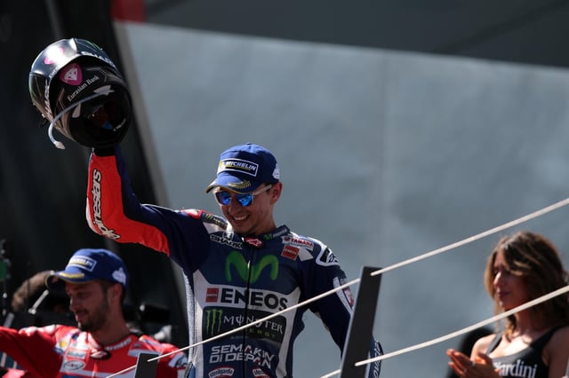 Jorge Lorenzo, en el podio de un GP de Austria.