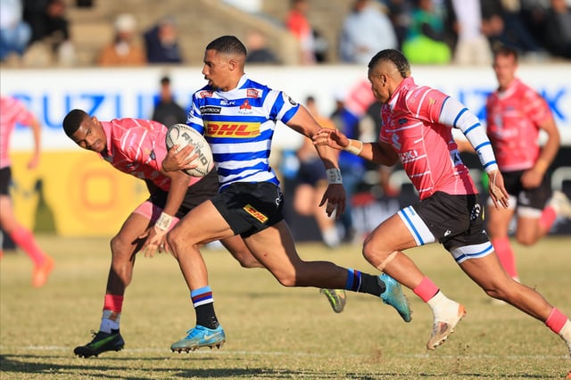 KIMBERLEY, SOUTH AFRICA - AUGUST 08: Shilton van Wyk of the DHL Western Province during the Carling Currie Cup match between Suzuki Griquas and DHL Western Province at Suzuki Stadium on August 08, 2025 in Kimberley, South Africa. (Photo by Danie Van Der Lith/Gallo Images)