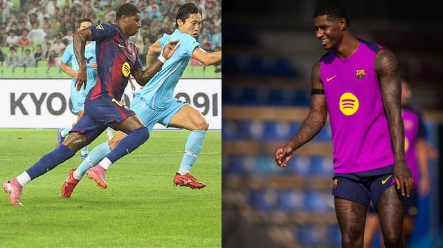 Marcus Rashford has been registered with La Liga and will be available for FC Barcelona's opening game. | Image: AP & X/@FCBarcelona
