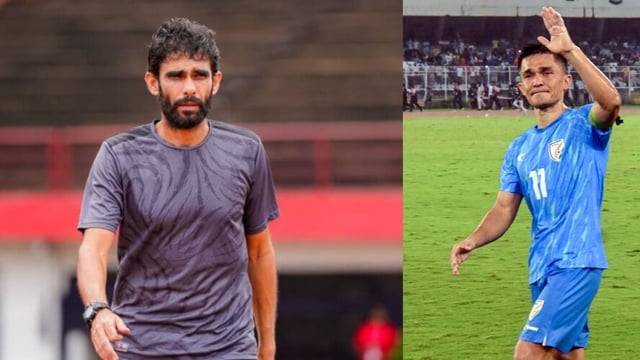 Khalid Jamil and Sunil Chhetri | Image: AIFF and ANI