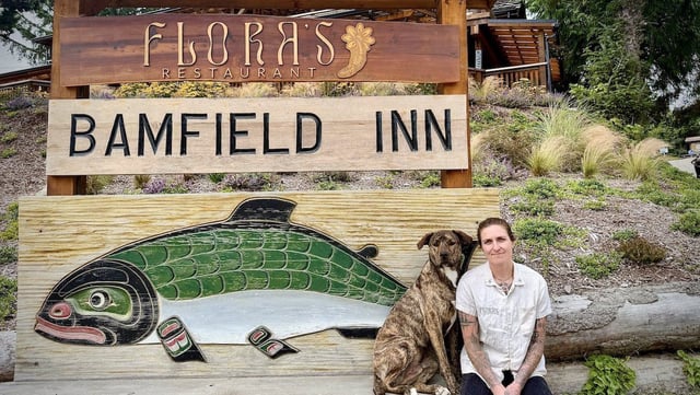 Gillian Bradley is the owner of a restaurant and lodgings in Bamfield, BC, a coastal community under duress due to the Mt. Underwood fire. (Submitted photo/Canada's National Observer)