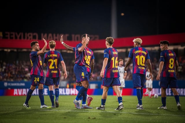 Los jugadores del Barça después del Gamper