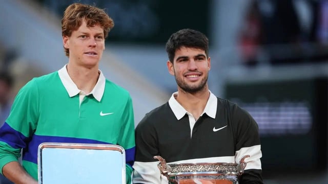 Jannik Sinner (left) and Carlos Alcaraz (right) will be favourites to win US Open