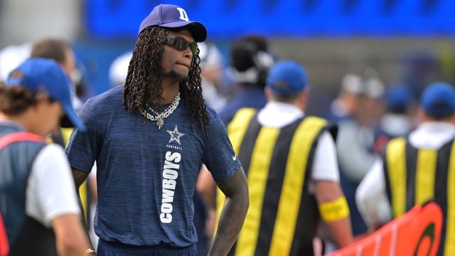 Dallas Cowboys wide receiver CeeDee Lamb (88) looks on from the sidelines during the game against the Los Angeles Rams at SoFi Stadium. Mandatory Credit: Jayne Kamin-Oncea-Imagn Images