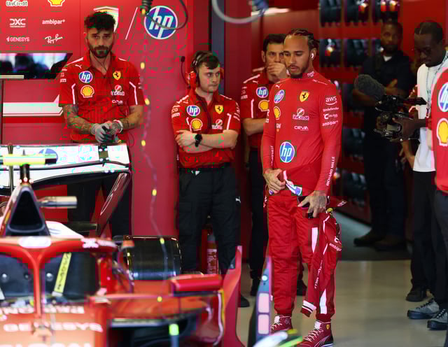 Lewis Hamilton of Great Britain and Scuderia Ferrari prepares to drive in the garage prior to practice ahead of the F1 Grand Prix of Australia at Albert Park Grand Prix Circuit on March 14, 2025 in Melbourne, Australia.