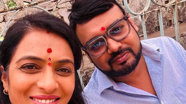 Rohini Khadse with husband Pranjal Khewalkar. (Credit: X)