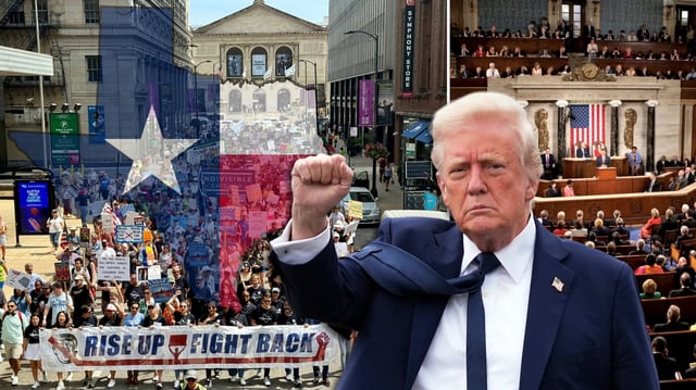 Miles protestan en Austin contra plan de Trump y Abbott para redibujar distritos en Texas. FOTO: Especial