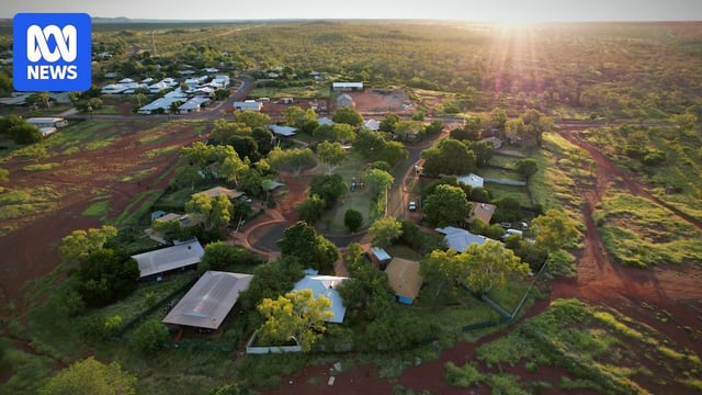 An aerial shot of a rural housing sub-division at sunset