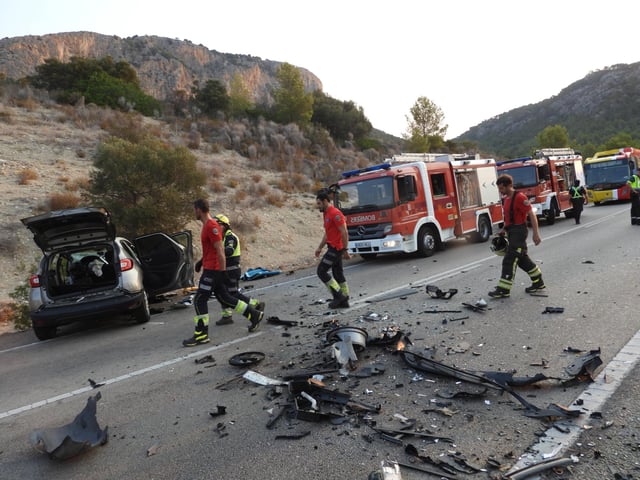 Imagen del accidente que ha tenido lugar poco antes del túnel de Son Vic.
