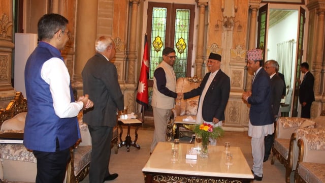 Foreign Secretary of India, Shri Vikram Misri, called on Rt. Hon. Prime Minister Mr. K P Sharma Oli at his office in Singha Durbar today.