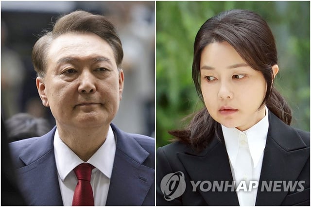 These images show former President Yoon Suk Yeol (L) and his wife, Kim Keon Hee. (Yonhap)