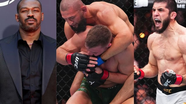 Islam Makhachev And Jon Jones React Ufc 319 - Image credit @islam_makhachev @jonnybones Instagram @UFC X.com