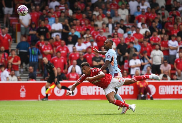 Soccer Football - Premier League - Nottingham Forest v Brentford - The City Ground, Nottingham, Britain - August 17, 2025 Nottingham Forest's Dan Ndoye scores their second goal REUTERS/Jaimi Joy
