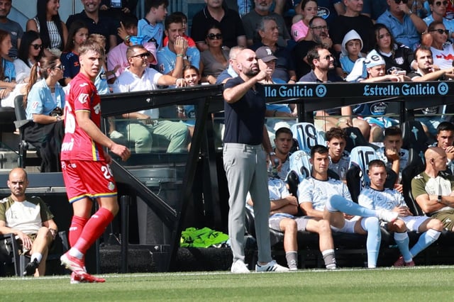 Claudio Giráldez durante el partido que enfrentó al Celta y al Getafe en Balaídos