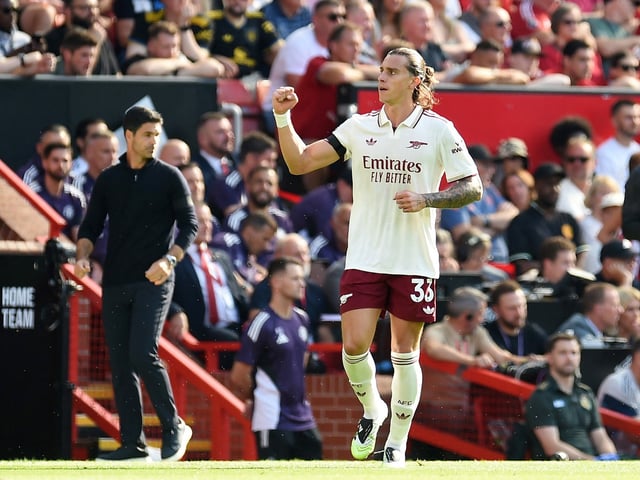 Riccardo Calafiori celebra su gol. Foto: REUTERS/Peter Powell