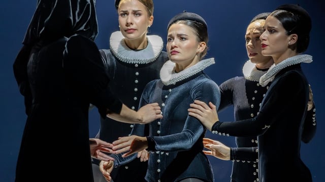 From left: Roseanna Leney as Mary with Hannah Cubitt, Alice Kawalek, Melissa Polson and Danila Marzilli in Scottish Ballet’s Mary, Queen of Scots