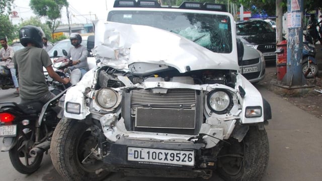 The Mahindra Thar involved in the accident. (HT Photo)
