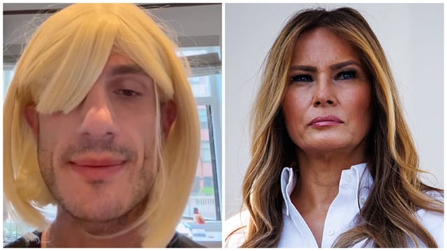 Jack Schlossberg and Melania Trump.
