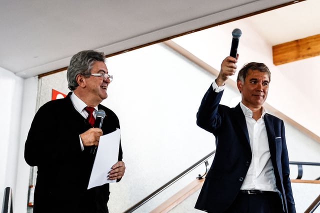 Jean-Luc Mélenchon et Olivier Faure à Caen en juin 2022.