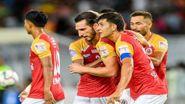 East Bengal players celebrate the first goal | Image: Durand Cup