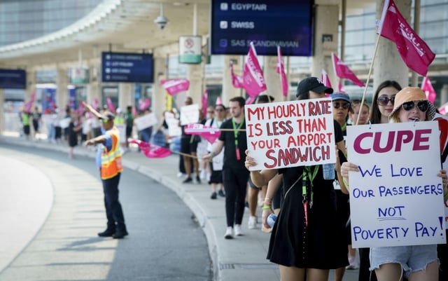 Der Arbeitskampf bei der größten kanadischen Airline, Air Canada, soll entgegen der Verfügung eines Schiedsgerichts fortgesetzt werden. Es werde so lange gestreikt, bis ihre Forderungen erfüllt sind, erklärte die Gewerkschaft CUPE.