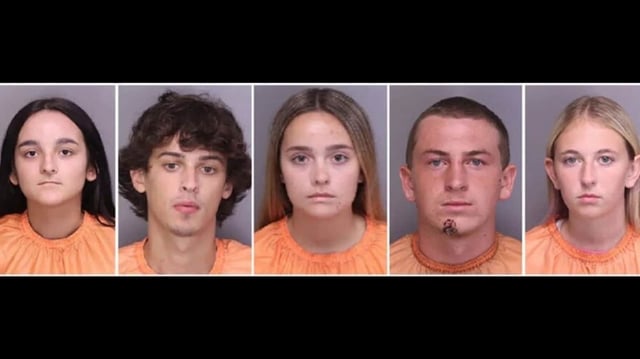 (L-R) Corrine Belviso, Devan Raper, Gianna Helene Kistenmacher, Hunter Kendall and Sydney Kearns (Florence County Sheriff's Office)