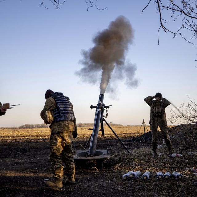 Ukrainische Soldaten im Donbass.