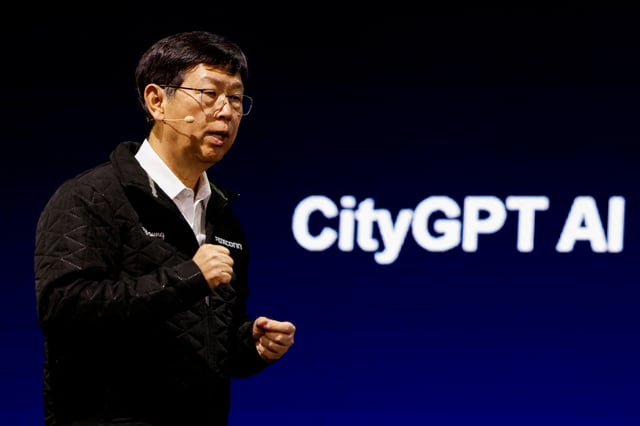 Young Liu, Chairman of Hon Hai Technology Group (Foxconn), delivers a keynote speech at Computex in Taipei, Taiwan May 20, 2025. REUTERS/Ann Wang/File Photo