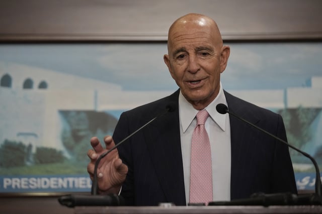 U.S. Ambassador to Turkey and Special Envoy to Syria Tom Barrack, speaks during a press conference after his meeting with Lebanese President Joseph Aoun at the presidential palace, in Baabda, east of Beirut, Lebanon, Monday, Aug. 18, 2025. (AP Photo/Hussein Malla)