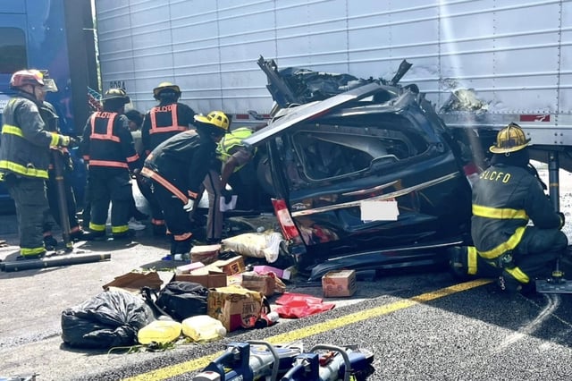 Photo released by the St. Lucie County Sheriff&#39;s Office shows the aftermath of the crash that left three dead.