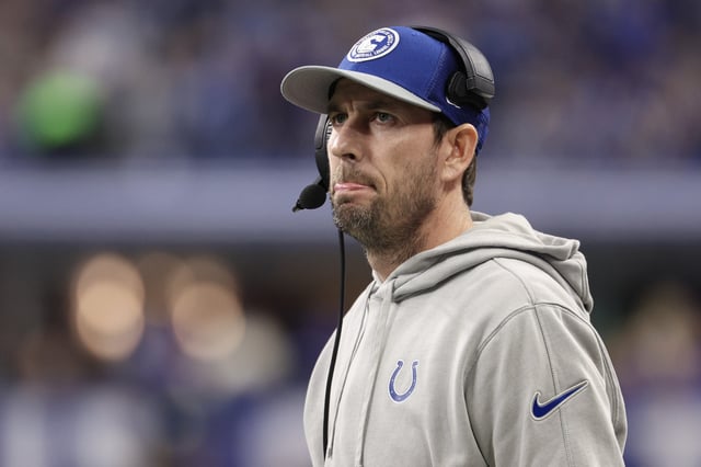 Indianapolis Colts head coach Shane Steichen looks on during the second quarter against the Houston Texans at Lucas Oil Stadium on January 06, 2024 in Indianapolis, Indiana.