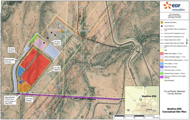 Beehive BESS project site map. Image: EDF Renewables