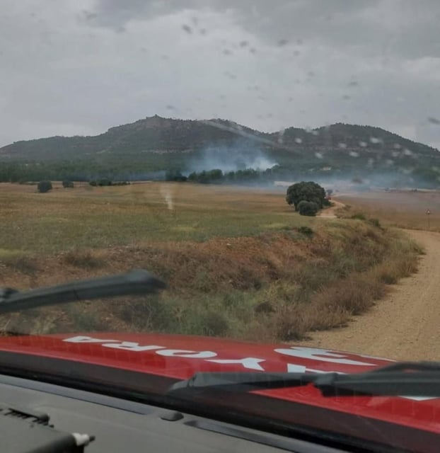 Imagen del incendio declarado en Jarafuel
