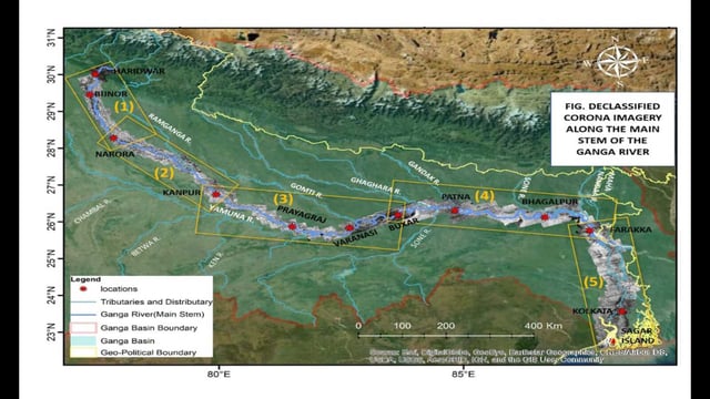Declassified Corona imagery along the main stem of the Ganga (Sourced)