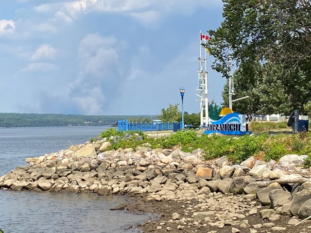 Wildfire smoke can be seen near Miramichi, N.B.