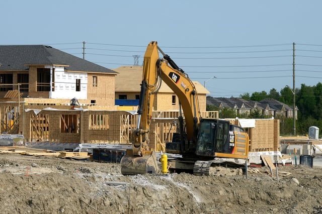 A new housing development is constructed just outside the edge of the Duffins Rouge Agricultural Preserve, part of Ontario's Greenbelt, on Monday, May 15, 2023, THE CANADIAN PRESS/Chris Young
