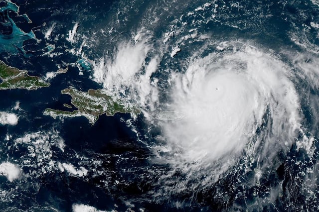 Le puissant ouragan Erin, dans une vue satellite.