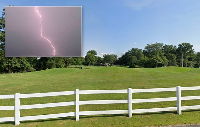 A man was critically injured in a lightning strike at the Pinch Brook Golf Course in Morris County, NJ on Sunday. (Google; Getty)