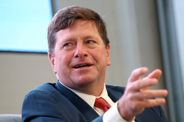Jay Clayton, former chairman of the U.S. SEC, speaks during 13D Monitor's Active-Passive Investor Summit in New York City, U.S., October 22, 2024. REUTERS/Brendan McDermid/File Photo
