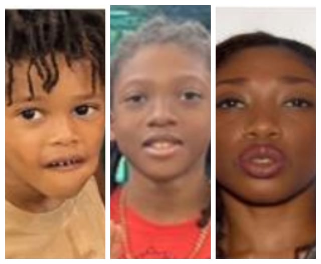 Aizon Turner, 3, left, and Akachi Turner, 11, center, are the subjects of an AMBER alert issued on Monday, Aug. 18, 2025. They may be with Audrey Turner, 43, right. (Florida Department of Law Enforcement/Courtesy)