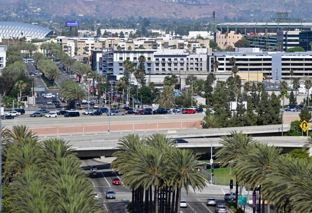 Katella Avenue looking east toward the Platinum Triangle neighborhood of Anaheim, CA, on Tuesday, August 1, 2023. (Photo by Jeff Gritchen, Orange County Register/SCNG)