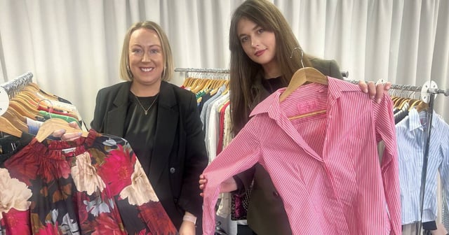 Dress for Success chief executive Amanda French, and participant Kelly Rogers dressing for success. Picture supplied.