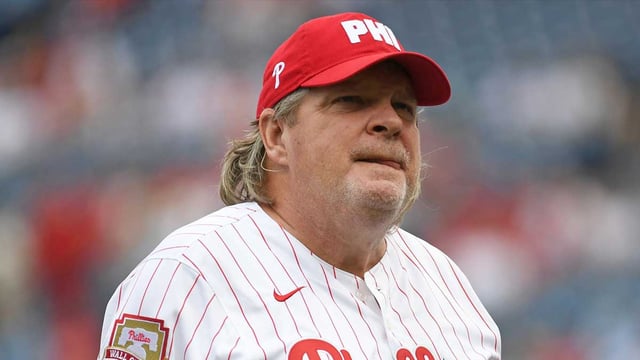 Aug 18, 2024; Philadelphia, Pennsylvania, USA; Former Philadelphia Phillies first baseman John Kruk during Phillies Alumni Weekend and the 20th anniversary of Citizens Bank Park before game against the Washington Nationals at Citizens Bank Park. Mandatory Credit: Eric Hartline-Imagn Images