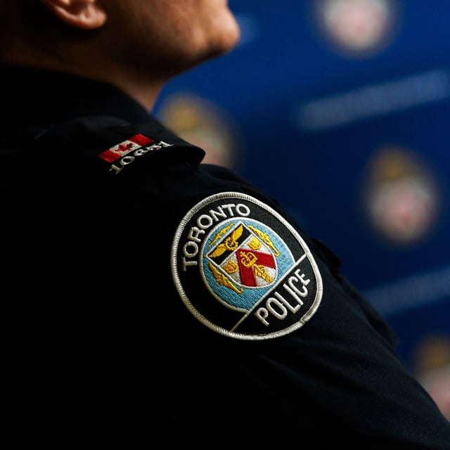 A Toronto police officer's uniform is seen during a press conference in Toronto on Tuesday, Jan. 21, 2025. THE CANADIAN PRESS/Cole Burston