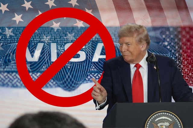 Gobierno de Estados Unidos a revocado más de 6 mil visas debido a políticas migratorias del presidente Donald Trump. | Crédito: Canva y REUTERS