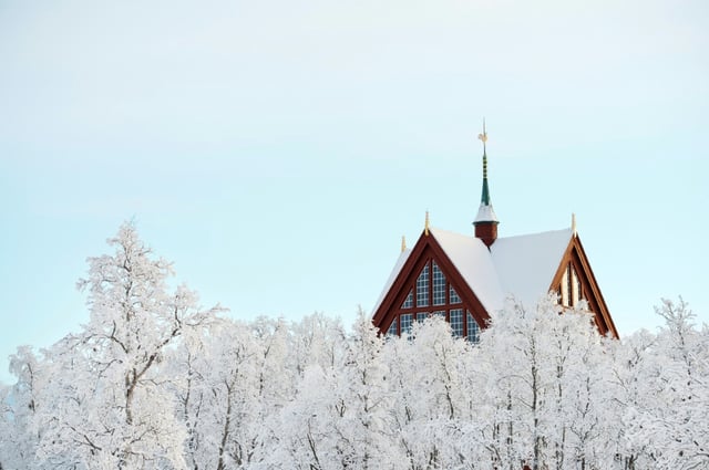 L'église suédoise de Kiruna, le 20 novembre 2022